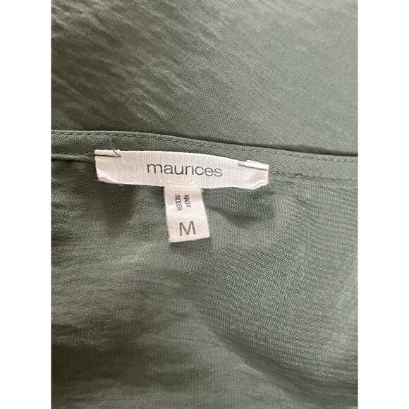 Maurices‎ Women Medium Olive Green Tank Top V- Neck W/tie Sleeveless EUC - Picture 7 of 10